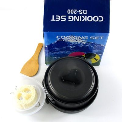 Алюминиевые кухонные принадлежности на открытом воздухе для кемпинга