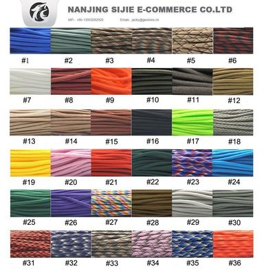Внешний Rainbow 550 Paracord 4mm 7 Внутренние ядра Полиэстер Парашютный шнур